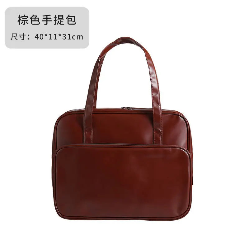 Shoulder Bags Women Solid Large Capacity College Book Bag Sweet Zipper