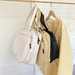 Shoulder Bags Women Solid Large Capacity College Book Bag Sweet Zipper