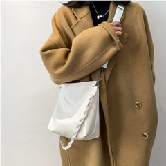 Solid Double Strap PU Leather Shoulder Bag Women
