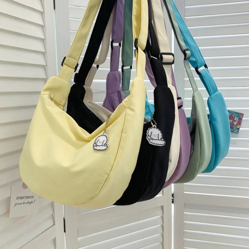 Shoulder Bags Women Solid Harajuku All-match Multifunction Handbags