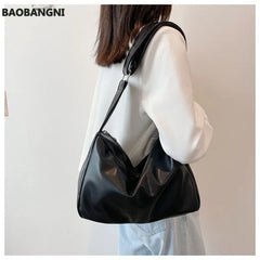 Women's PU Leather Shoulder Bag Large Capacity Satchel