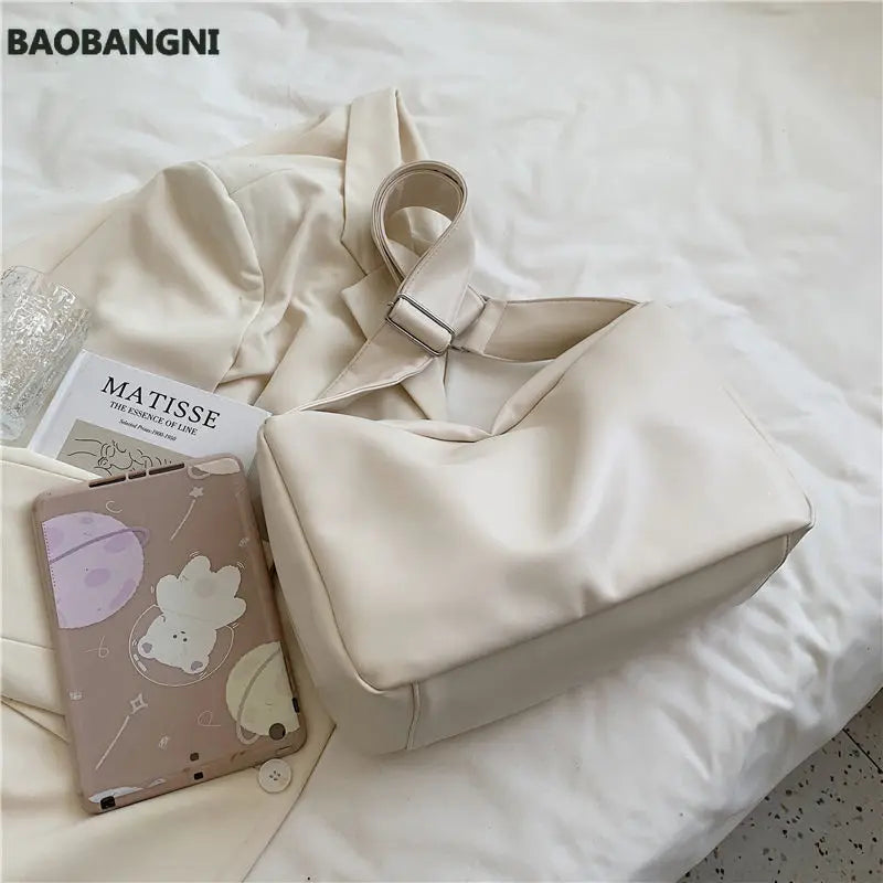 Women's PU Leather Shoulder Bag Large Capacity Satchel