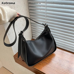 Shoulder Bags Women Retro Zipper Texture Tote PU Leather Cross-body