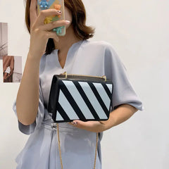 Shoulder Bags Women Striped PU Leather Crossbody All-match Underarm Ladies Porta