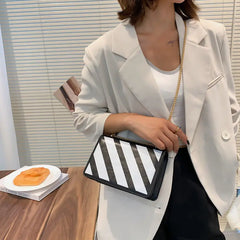Shoulder Bags Women Striped PU Leather Crossbody All-match Underarm Ladies Porta