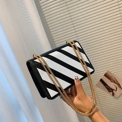 Shoulder Bags Women Striped PU Leather Crossbody All-match Underarm Ladies Porta