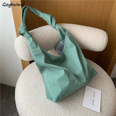 Waterproof Shoulder Bag Women Tie Oxford Pouch Large Capacity Handbag