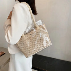 Shoulder Bags Women Summer Woven Underarm PVC Jelly Bag Big Capacity