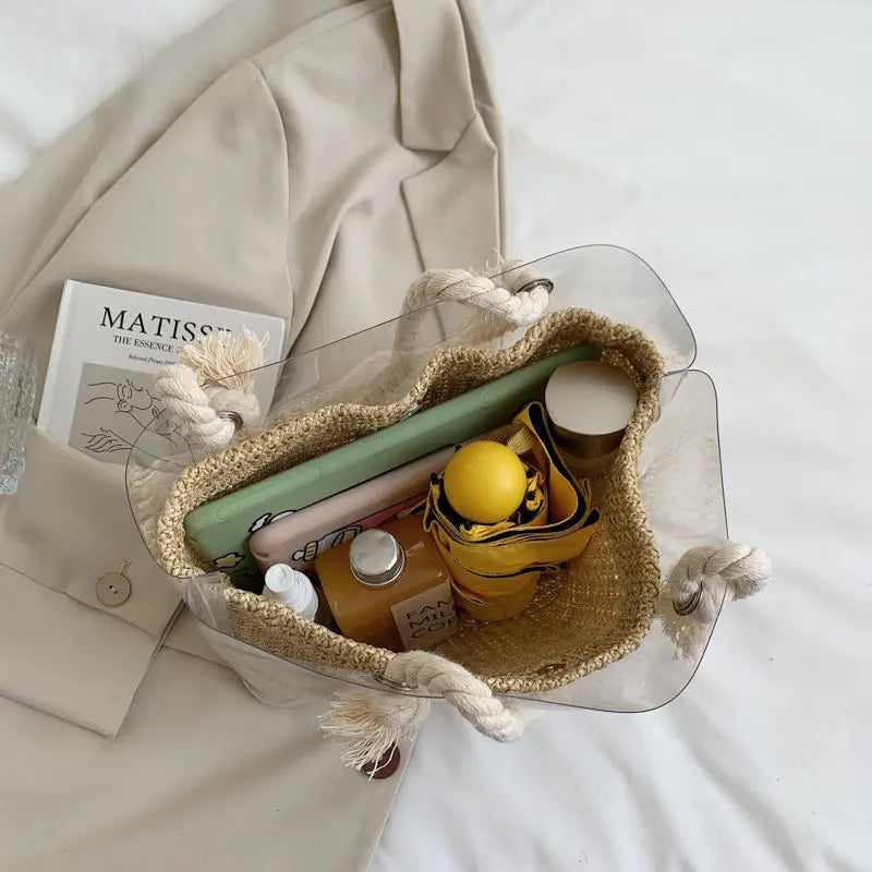 Shoulder Bags Women Summer Woven Underarm PVC Jelly Bag Big Capacity
