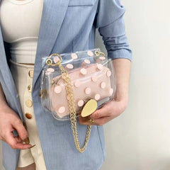 Shoulder Bags Women Transparent Dot Printed Casual Crossbody Bag