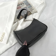 Shoulder Bags Women Underarm Chain Bag PU Candy Colors Zipper Summer Students
