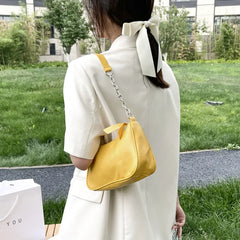 Shoulder Bags Women Underarm Chain Bag PU Candy Colors Zipper Summer Students