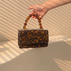 Vintage Beading Top-handle Chain Cross-body Shoulder Bag