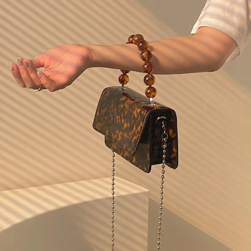 Vintage Chain-bag Crossbody Beading Handbag