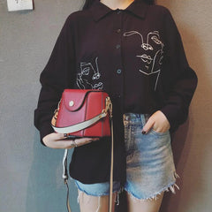 Shoulder Bags Women Vintage Cross-body Bucket Bag PU Leather
