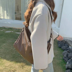 Vintage Crossbody Shoulder Bag All-match Large Capacity Tote Soft PU Leather Han