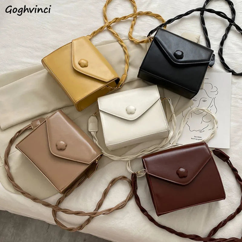 Vintage Flower Hasp Sweet PU Leather Shoulder Bag