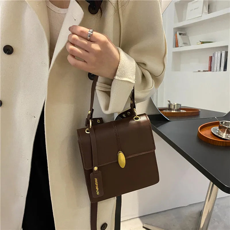 Vintage Houndstooth Shoulder Bag for Women