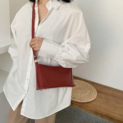 Vintage PU Leather Zipper Flap-bag Handbags