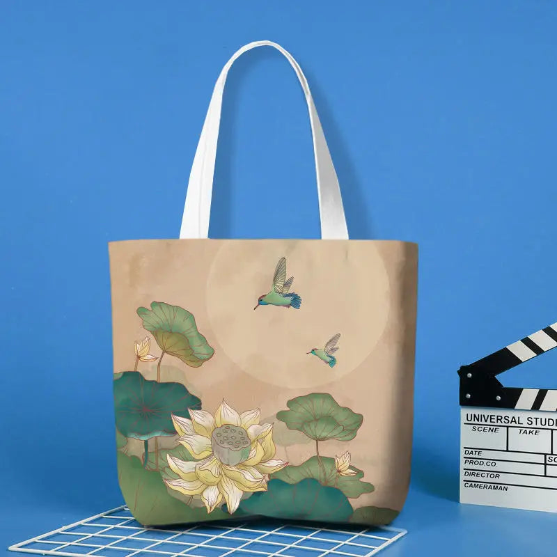 Shoulder Bags Women Zipper Ethnic Style Floral Printed Casual Large Capacity