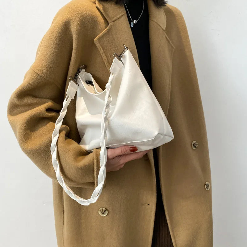 Shoulder Bag Women's Zipper PU Leather Crossbody Tote Bag