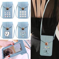 Women's Shoulder Bag Handbags Touch Screen Cell Phone Case Teeth Printed