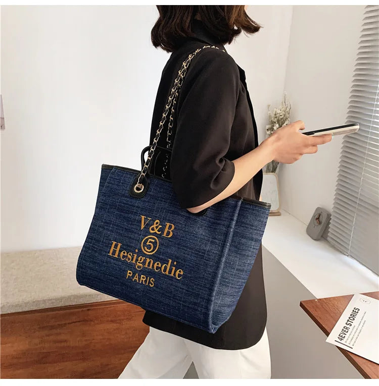 Canvas Shoulder Bag for Women Tote Shopper High Handbag