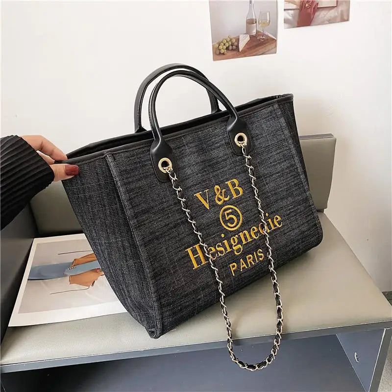 Canvas Shoulder Bag for Women Tote Shopper High Handbag