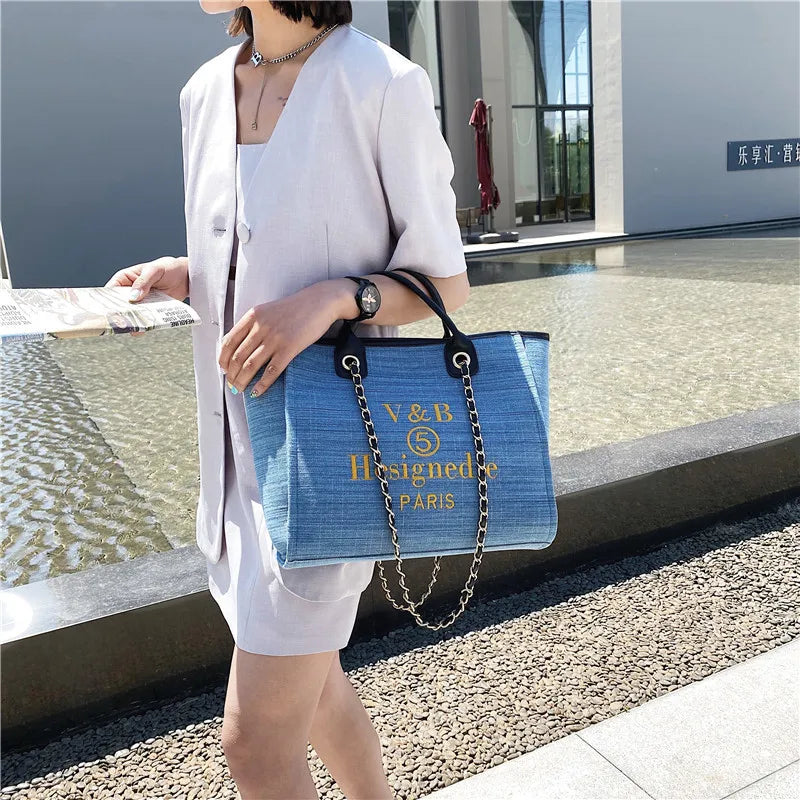Canvas Shoulder Bag for Women Tote Shopper High Handbag