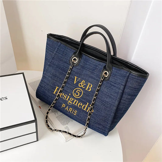Canvas Shoulder Bag for Women Tote Shopper High Handbag