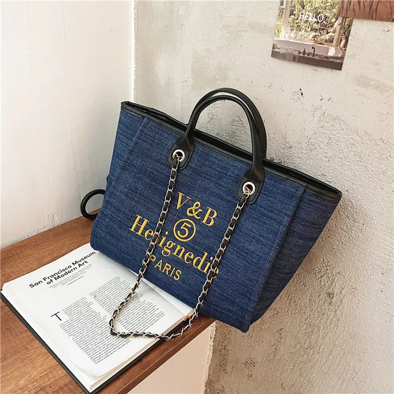 Canvas Shoulder Bag for Women Tote Shopper High Handbag