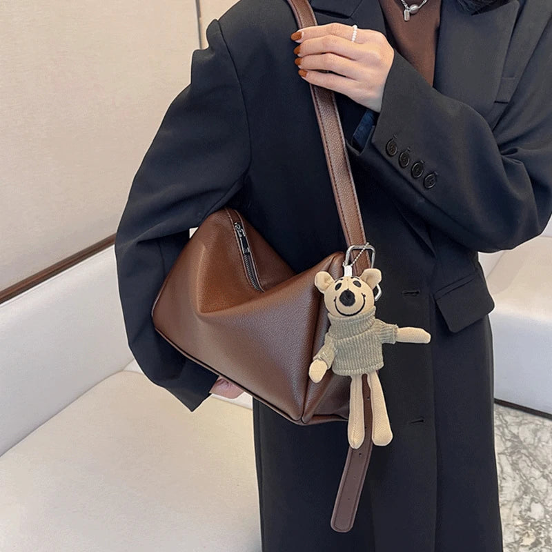 Women's Vintage Leather Shoulder Bag Crossbody Zipper Handbag