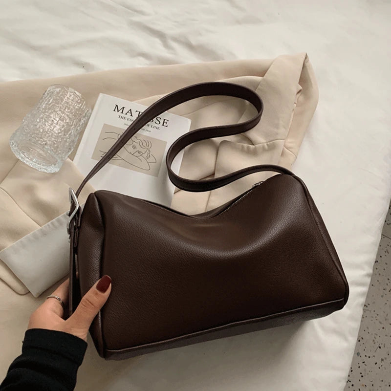 Women's Vintage Leather Shoulder Bag Crossbody Zipper Handbag