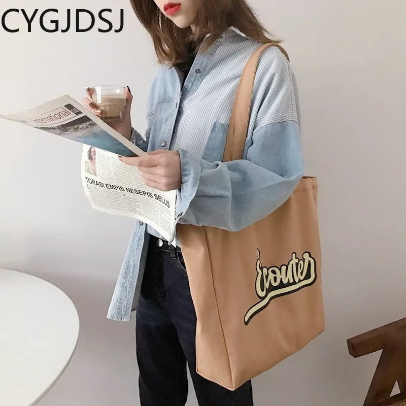 Canvas Tote Shoulder Bag for Women Handbags Ladies Purse
