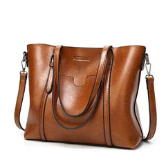 Women's Oil Wax Leather Shoulder Bag Tote Crossbody Handbag