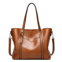 Oil Wax Leather Shoulder Bag Tote Crossbody Handbag