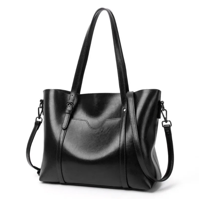 Oil Wax Leather Shoulder Bag Tote Crossbody Handbag