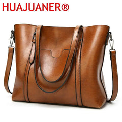 Oil Wax Leather Shoulder Bag Tote Crossbody