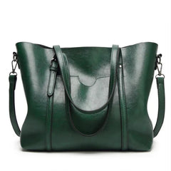 Oil Wax Leather Shoulder Bag Tote Crossbody Handbag