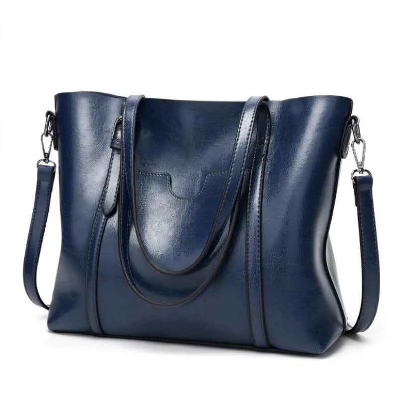 Oil Wax Leather Shoulder Bag Tote Crossbody Handbag
