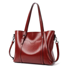 Oil Wax Leather Shoulder Bag Tote Crossbody Handbag