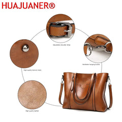 Oil Wax Leather Shoulder Bag Tote Crossbody