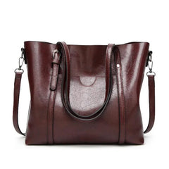 Oil Wax Leather Shoulder Bag Tote Crossbody Handbag