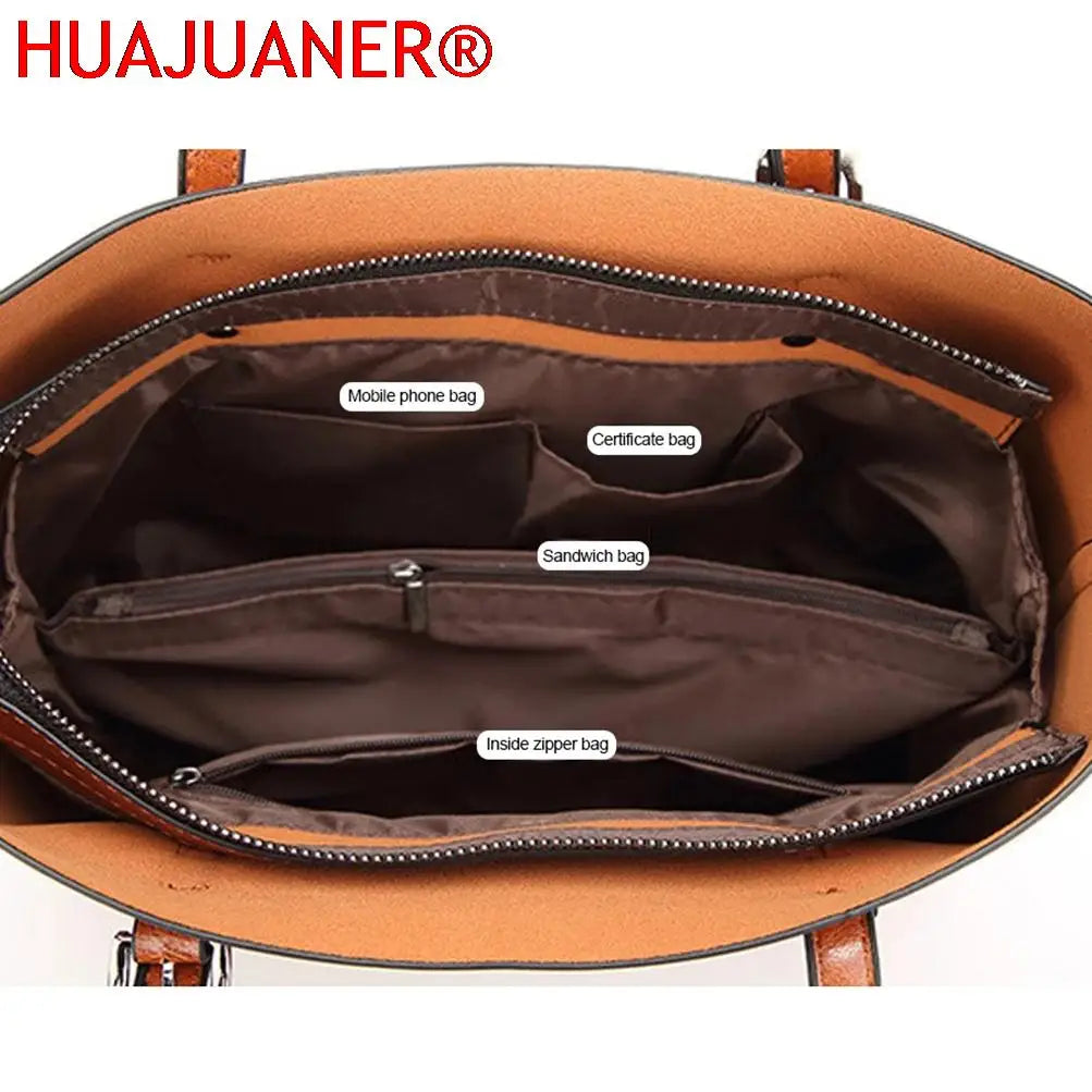 Oil Wax Leather Shoulder Bag Tote Crossbody