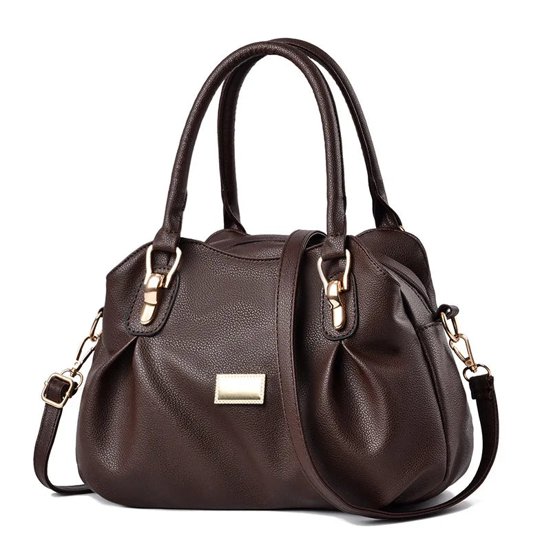 Women's PU Leather Shoulder Bag Tote Crossbody Handbag