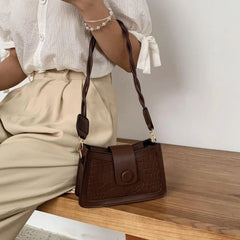 Women's PU Leather Embossed Shoulder Bag Retro Handbag Clutch Sling Pouch