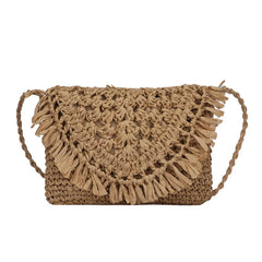 Knitting Shoulder Bag for Women Casual Straw Crossbody Summer Travel Woven Bag