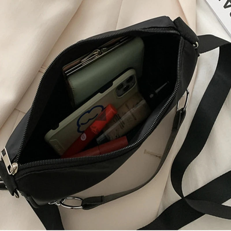 Vintage Nylon Shoulder Bag Top-handle Bag Girls Street Underarm Bag