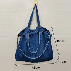 Women's Denim Shoulder Bag Casual Jeans Handbag Tote