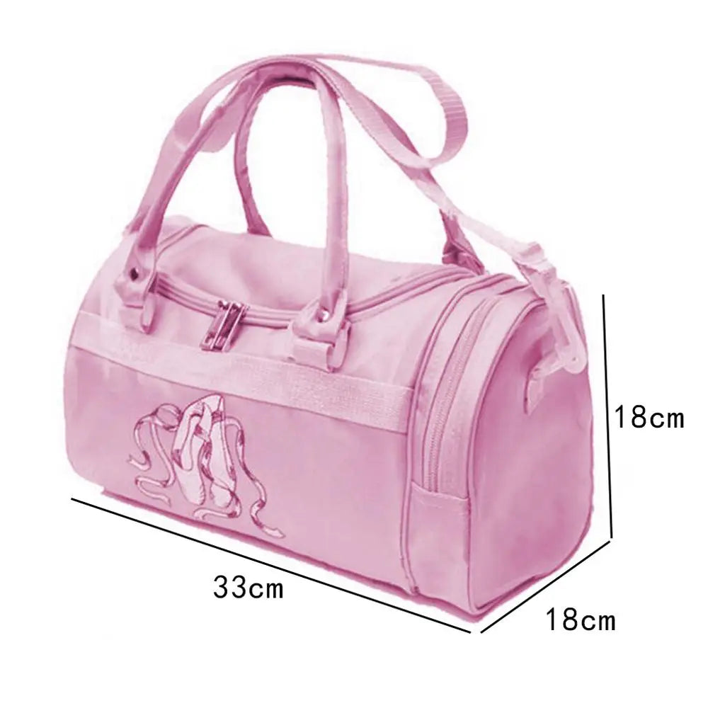 Pink Ballet Dance Backpack for Girls Embroidered Gym Bag